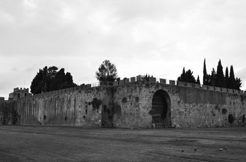 Tvirtovė, Juoda Ir Balta, Viduramžiai, Twilight, Debesys, Dangus, Lauke, Kelionė, Italy