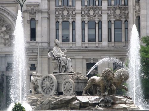 Fontanas, Keturi Arkliai, Arkliai, Skulptūra, Madride, Ispanija, Plaza De Cibeles