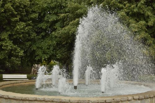 Fontanas, Parkas, Vanduo, Vandens Funkcija, Gėlės, Vaikščioti, Žalia Zona
