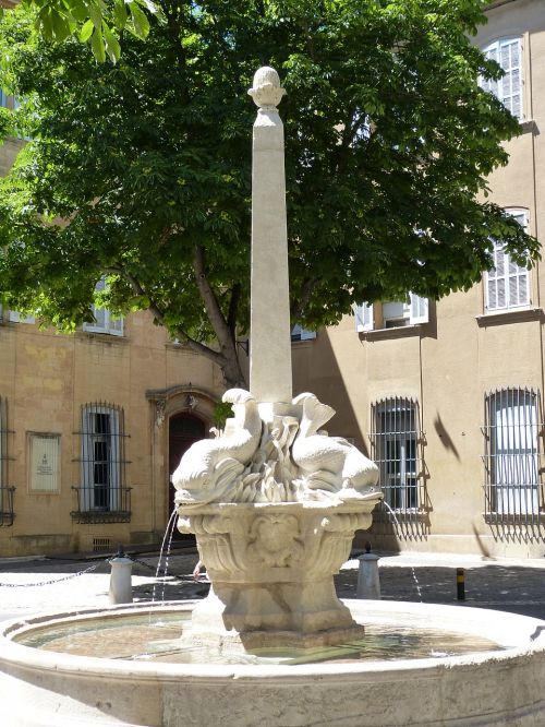 Fontanas, Delfinas, Delfinas Viduržemio Jūra, Provence, Į Pietus Nuo Prancūzijos, France, Aix, Aix-En-Provence, Erdvė