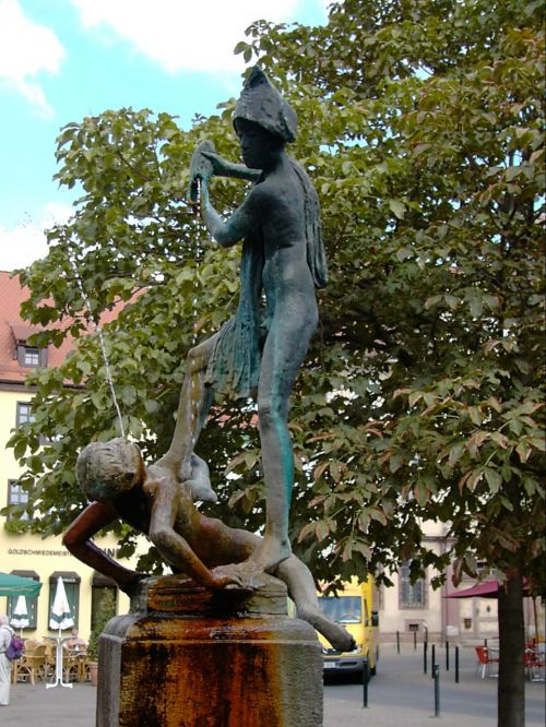 Fontanas, Skulptūra, Bronza, Coway Berniukai, Keletą Rinkų, Erfurtas