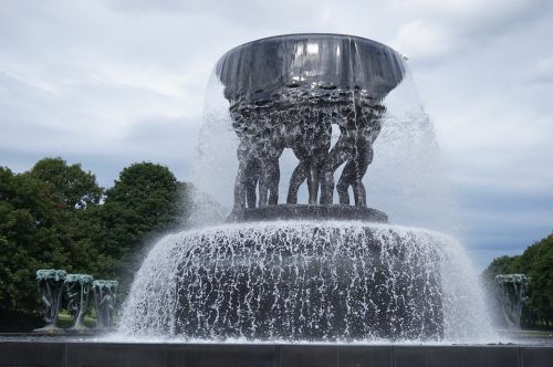 Fontanas, Vigeland Parkas, Lukštas, Norvegenas, Oslo