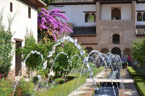 Fontanas, Alhambra, Granada, Sodas, Ispanija