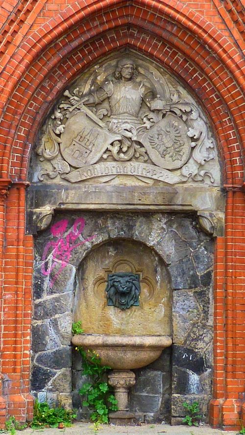 Fontanas, Hamburgas, St Pauli, Senas, Ornamentas, Herbas, Akmuo, Liūto Galvą