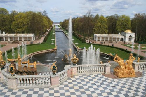Fontanai,  Statulos,  Kanalas,  Vanduo,  Sodai,  Peterhof,  Fontanai Ir Didysis Kanalas