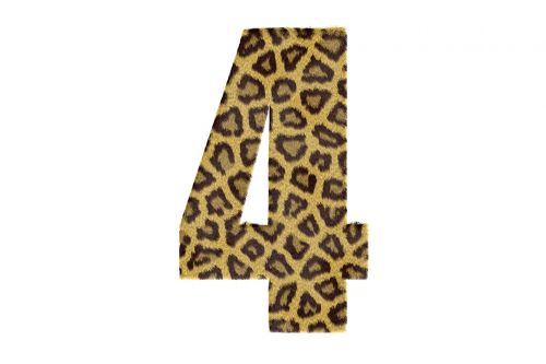 Keturi, Numeris, Modelis, Tekstūra, Leopardas, Tekstas, 4