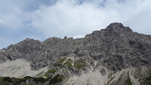 Lapė Karspitze, Alllgäu, Geologija, Lankstymas, Kalnai, Kalkės, Dolomitas, Alpių, Akmens Siena, Uolos Masyvas, Kraštovaizdis, Gamta, Allgäu Alpės