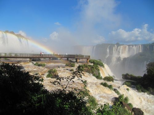 Iguaçu Burną, Katarakta, Iguaçu Upė, Vanduo Patenka, Paraná, Turizmas, Brazilija Kraštovaizdis, Krioklys, Burna, Kriokliai, Upė, Iguaçu, Gamta, Burnu Iguaçu, Equaçú, Kritimo, Vaivorykštė, Royalty Free