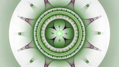 Fraktalas, Mandala, Žalias, Violetinė, Fraktalinis Menas, Tekstūra, Geometrija
