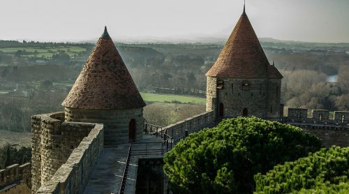 France, Carcassonne, Viduramžių Miestas, Važiuoklės, Turai