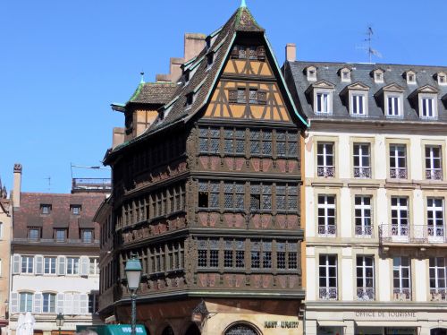 France, Alsace, Strasbourg, Seni Namai, Smeigės, Fasadas