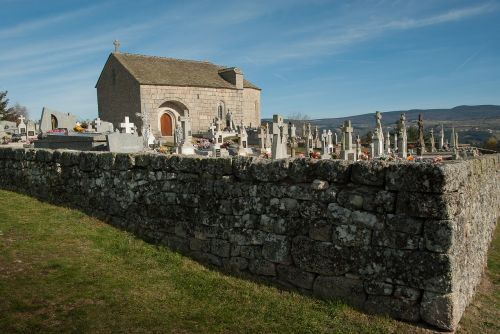 France, Lozère, Kapinės, Kapai, Koplyčia