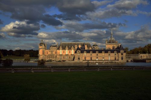 France, Oise, Chantilly, Pilis, Chantilly Pilis, Rūmai, Renesansas, Muziejus, Musée Condé, Puikus Conde, Ežeras, Tvenkinys