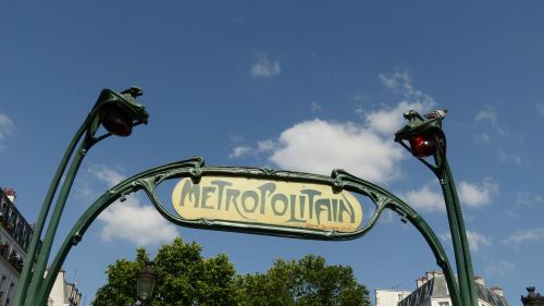 France, Paris, Metro, Metro Įėjimas, Skydas, Metro Stotis