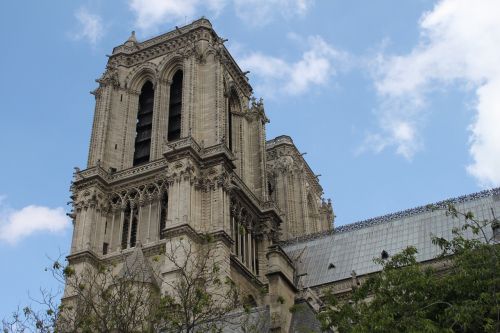 France, Paris, Notre Dame, Katedra, Lankytinos Vietos, Orientyras, Bažnyčia, Mėlynas Dangus