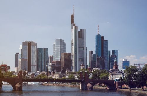 Frankfurtas, Panorama, Miestas, Vasara
