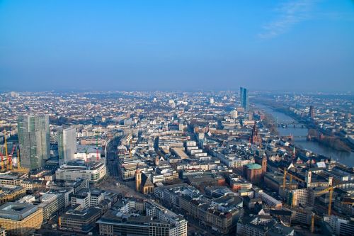 Frankfurtas, Hesse, Vokietija, Pagrindinis Bokštas, Oro Vaizdas, Vaizdas, Lankytinos Vietos