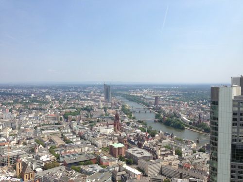 Frankfurtas, Pagrindinis, Panorama, Dangoraižis, Miesto Centras, Centras, Pagrindinis Bokštas, Vaizdas