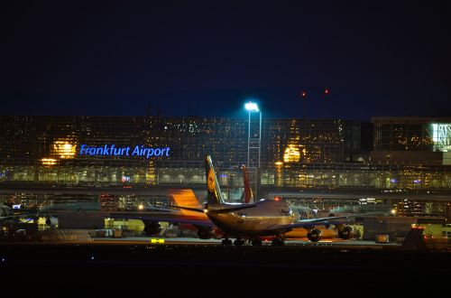 Frankfurtas, Oro Uostas, Fraportas, Boeing, 747, Naktis, Lėktuvas, Orlaivis, Lufthansa