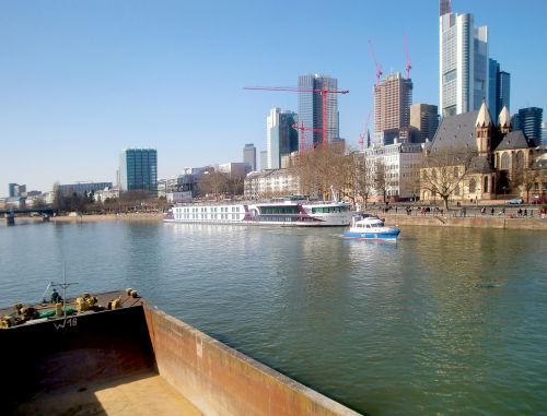 Frankfurtas, Panorama, Mainhattan, Dangoraižiai, Miesto Panorama, Dangoraižis, Architektūra, Upė
