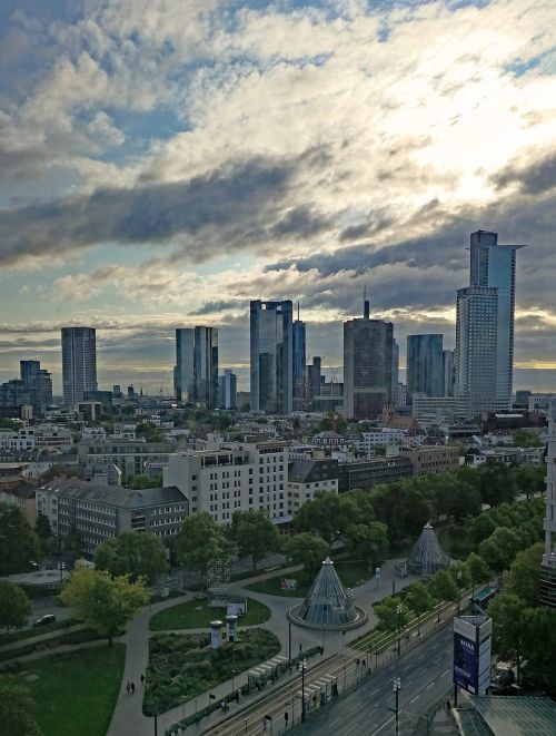 Frankfurtas, Hesse, Vokietija, Panorama, Dangoraižis, Architektūra, Lankytinos Vietos, Pastatas, Europa