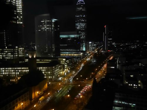 Frankfurtas, Miestas, Eismas, Gatves, Pastatas, Architektūra, Naktis