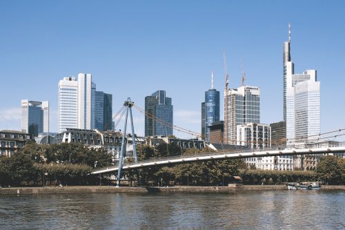 Frankfurtas, Panorama, Mainhattan, Architektūra, Dangoraižiai, Dangoraižis, Miestas, Vokietija, Hesse, Mainplaza, Pagrindinis Frankfurtas, Miesto Centras, Didelis Miestas, Pastatas, Šiuolaikiška, Bankai, Ffm, Pagrindinis, Upė