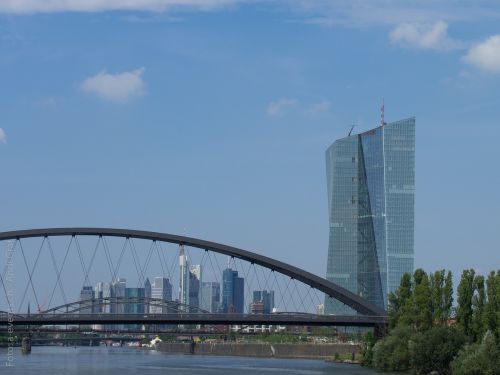Frankfurtas, Tiltas, Pagrindinis, Vanduo, Vasara, Dangoraižis, Vokietija, Vaizdas
