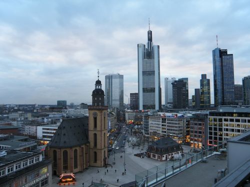 Frankfurtas, Panorama, Perspektyva, Dangoraižiai