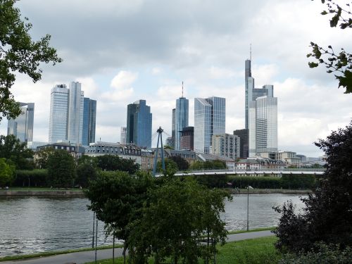 Frankfurtas, Hesse, Dangoraižis, Architektūra, Pagrindinis, Pastatas, Miestas, Šiuolaikiška, Frankfurtas Yra Pagrindinė Vokietija, Langas, Fasadas, Tiltas, Upė, Perspektyva, Vaizdas