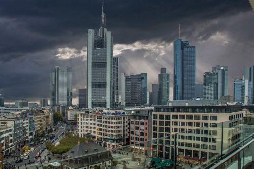 Frankfurtas, Panorama, Miesto Centras, Centras, Frankfurtas Yra Pagrindinė Vokietija, Dangoraižiai, Miestas, Upė, Pagrindinis