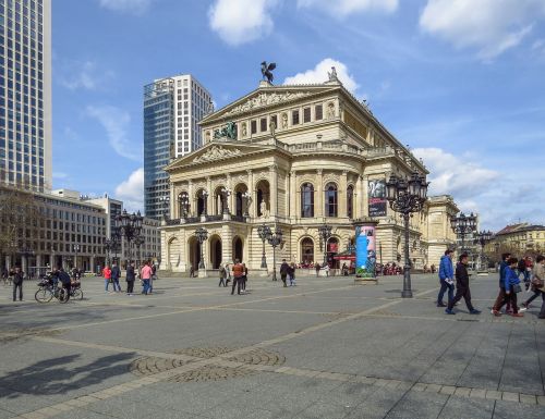 Pagrindinis Frankfurtas,  Senoji Opera,  Operos Teatras,  Koncertų Salė,  Architektūra,  Centro,  Kelionė,  Be Honoraro Mokesčio