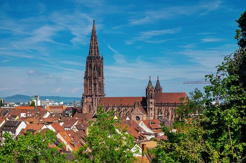 Freiburg,  Miestas,  Münster,  Freiburger Minsteris,  Downtown,  Namai,  Stogai,  Paukščio Skrydžio Vaizdas,  Miestovaizdis,  Perspektyvos,  Istorinis Centras,  Dangus