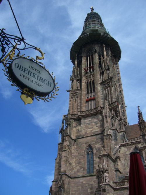 Freiburgas, Münsteris, Bokštas, Münster Bokštas, Renovacija, Integruota, Dangus, Mėlynas, Bokštas, Bažnyčia, Architektūra, Pastatas