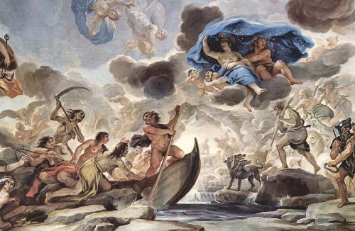 Freska, Fjeras, Charon, Morpheus, Graikų Mitologija, Luca Giordano, 1680, Menas, Dažymas