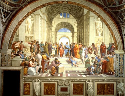 Freska, Fjeras, Atėnų Mokykla, Raffaello Sanzio, 1511, Menas, Meno Kūriniai