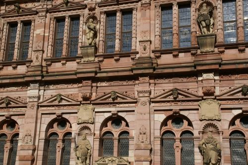 Friedrichsbau,  Pilis,  Heidelbergas,  Vokietija,  Fasadas,  Architektūra,  Pastatas,  Istorija,  Rūmai,  Eksterjeras