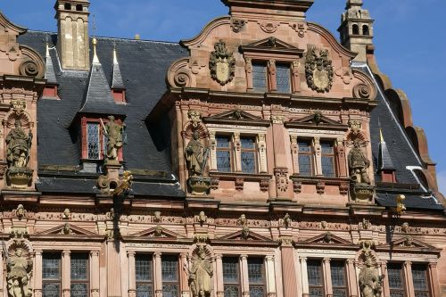 Friedrichsbau,  Pilis,  Heidelbergas,  Vokietija,  Pastatas,  Istorija,  Rūmai,  Architektūra,  Fasadas,  Eksterjeras