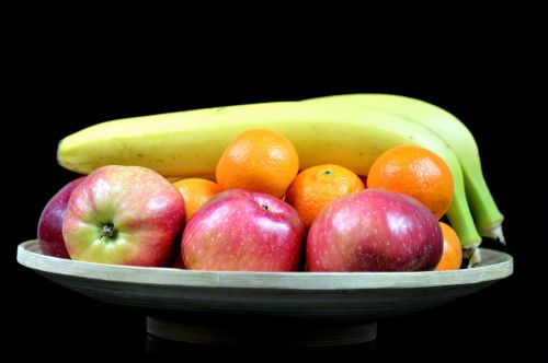 Vaisiai, Obuoliai, Bananai, Gamta, Valgymas, Maistas, Vitaminai, Plokštelė Su Vaisiais