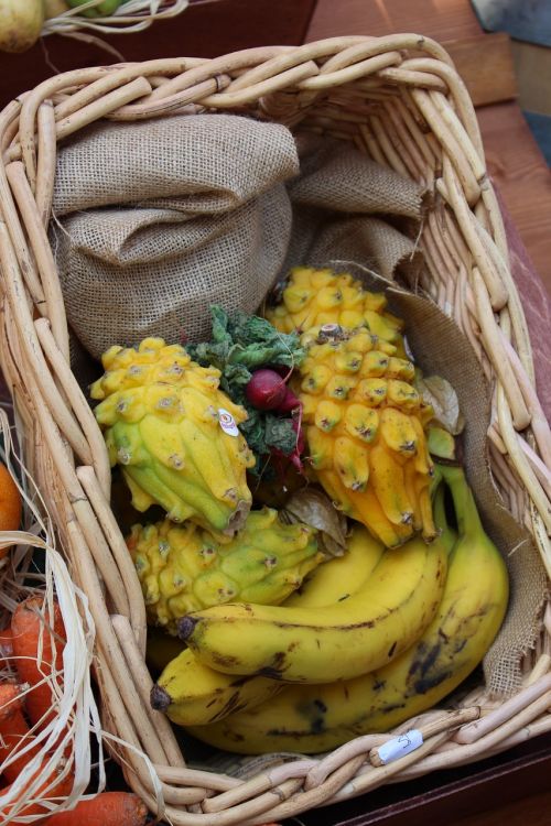 Vaisiai, Egzotiškas, Maistas, Šiukšlių Dėžė, Bananas, Turgus