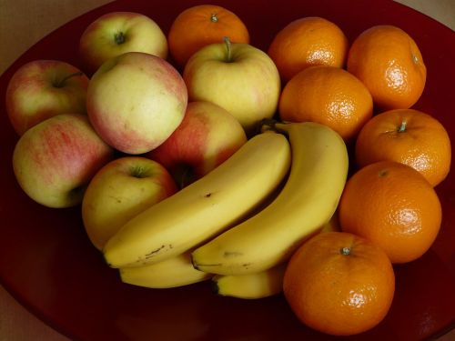 Vaisiai, Vaisių Dubuo, Vaisiai, Obuolys, Bananai, Mandarinai, Sveikas, Vitaminai