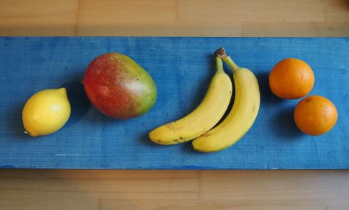 Vaisiai, Bananas, Oranžinė, Citrina, Mango, Vaisiai