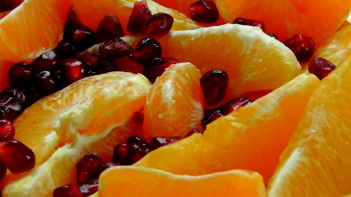 Vaisių Salotos, Oranžinė, Granatas, Vaisiai, Citrusinis Vaisius, Vaisiai, Saldus, Skanus, Prinokę, Vaisių, Vitaminai, Sveikas
