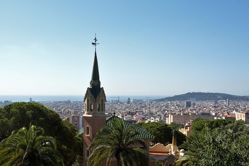Linksma,  Guell,  Gaudi Parkas,  Park Guell,  Architektūra,  Ispanija,  Barselona,  Žymus Objektas,  Architektas,  Statyba,  Lankytinos Vietos,  Unesco,  Skyline