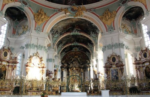 Galenų Katedra, Kolegiali Bažnyčia, Šventykla, Vėlyvas Barokas, St Gallen, Šveicarija
