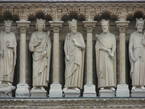 Karalių Galerija, Paris, Notre-Dame, France, Katedra, Gotika, Orientyras, Religija, Skulptūra
