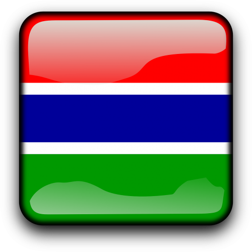 Gambia, Vėliava, Šalis, Tautybė, Kvadratas, Mygtukas, Blizgus, Nemokama Vektorinė Grafika