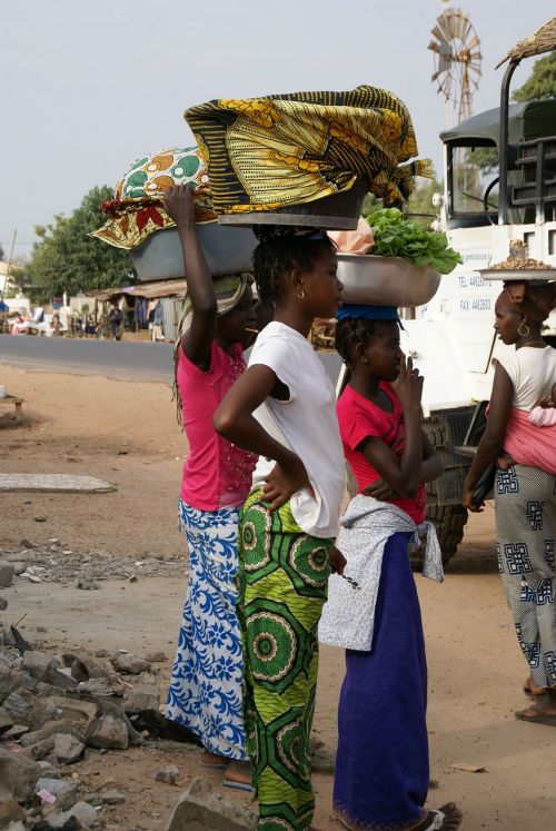 Gambia, Mergaitės, Žuvų Parduotuvė, Afrika, Kasdienis Gyvenimas
