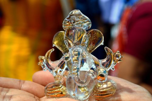 Ganesh, Hinduizmas, Figūrėlė, Stiklas, Dramblys, Tamil Nadu, Indija, Religija