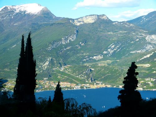 Garda, Ežeras, Vaizdas, Italy, Kraštovaizdis, Kalnai, Mėlynas, Panorama, Idiliškas